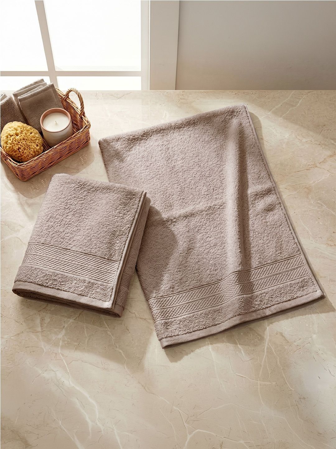 LANE LINEN Set of 2 Colorado Luxury Cotton 450 GSM Hand Towels - 60 x 40 cm