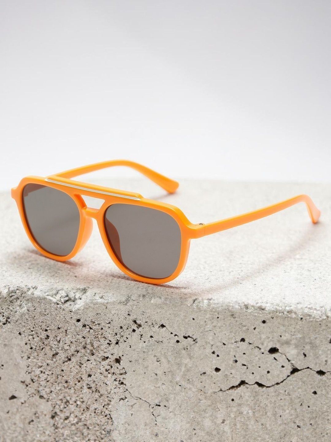 Stoln Unisex Kids Black Lens & Orange Wayfarer Sunglasses with