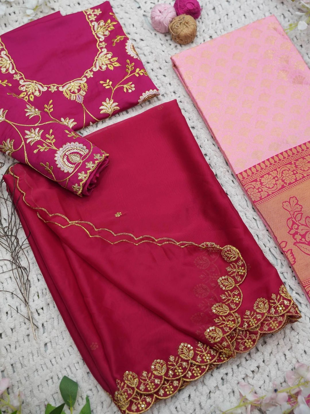 Embroidered Unstitched Lehenga & Blouse With Dupatta 3