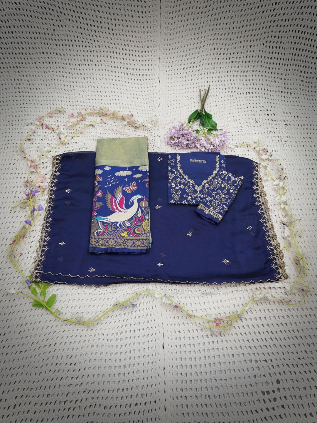 Embellished Unstitched Lehenga & Blouse With Dupatta 4