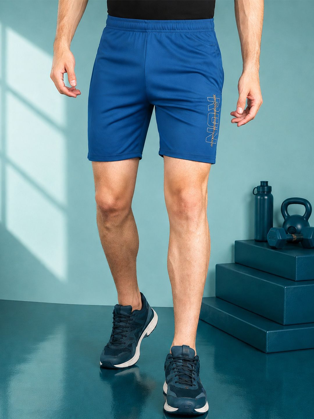 Lemona Men Typography Printed Sports Shorts with e-Dry Technology Technology