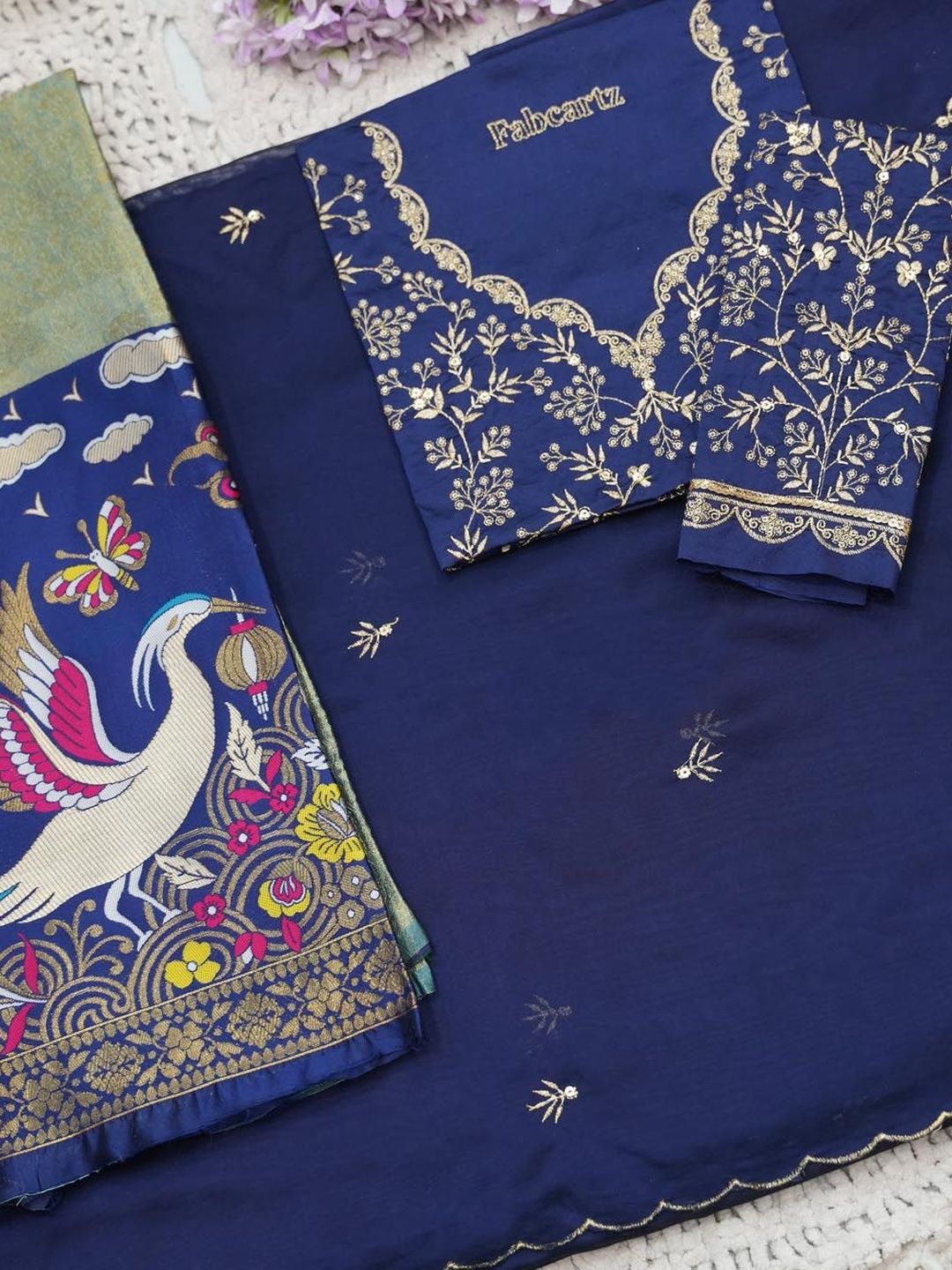 Embellished Unstitched Lehenga & Blouse With Dupatta 5