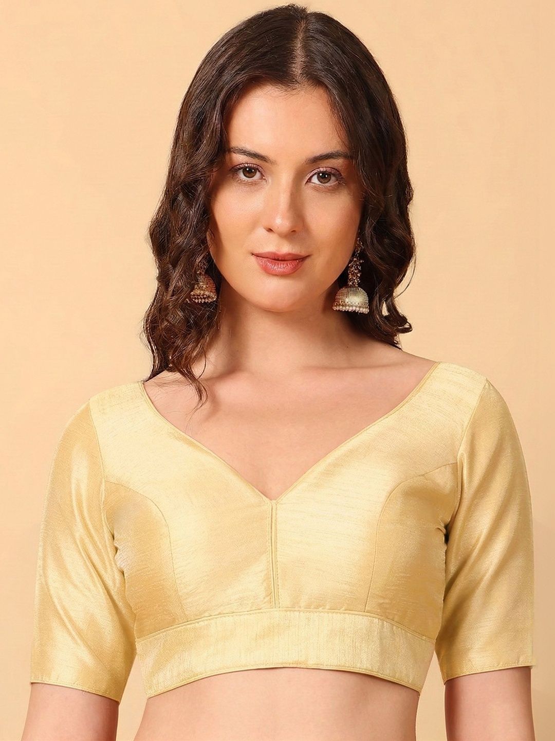 Niraha Silk Blend Solid Saree Blouse