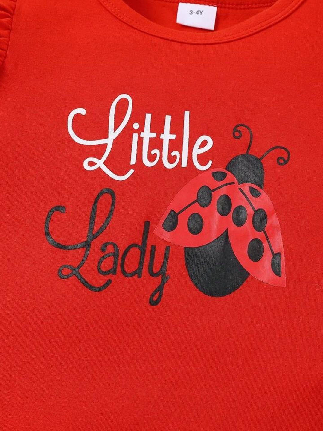 Girls Red Pure Cotton Clothing Set 3