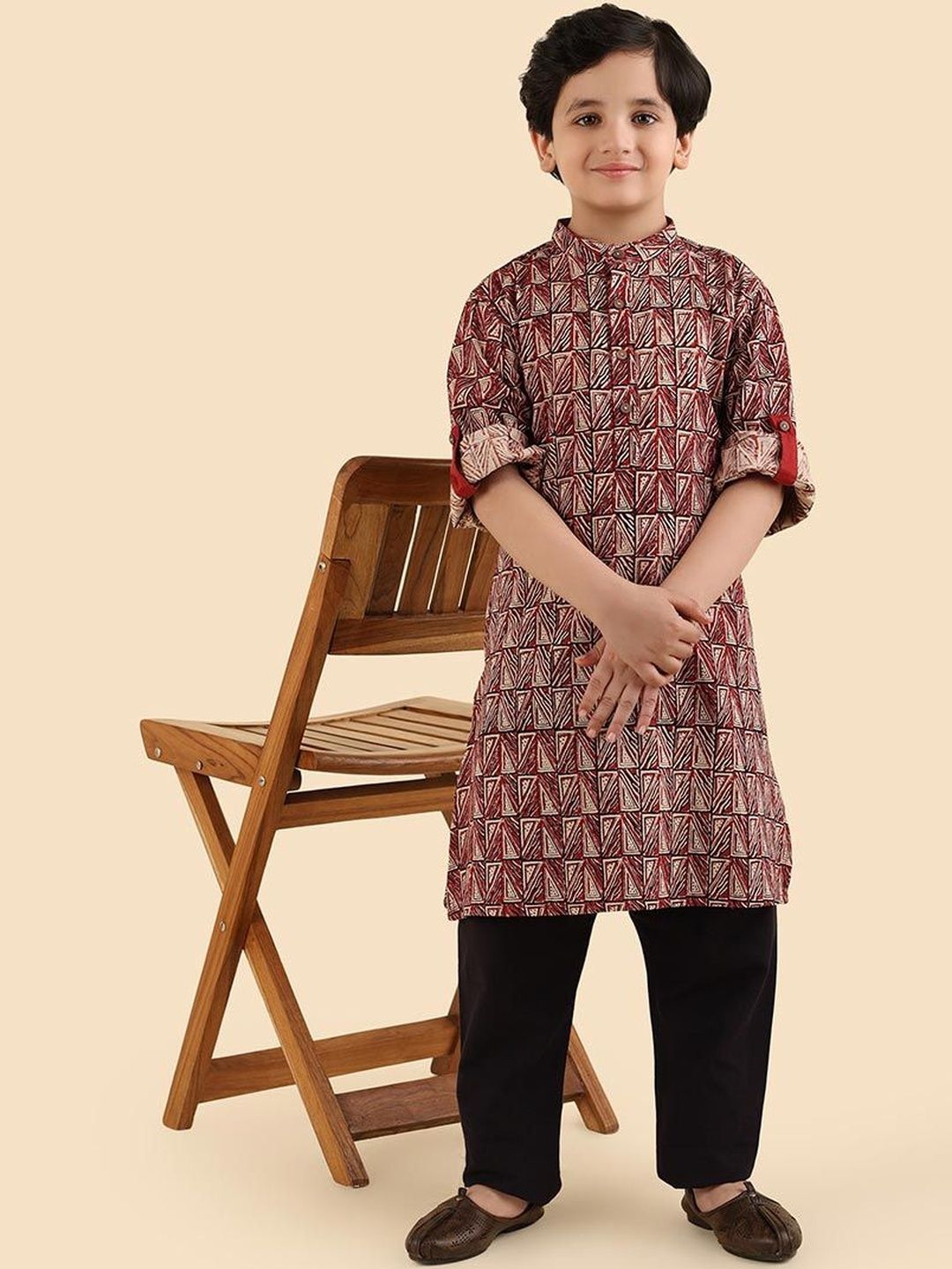 Fabindia Boys Geometric Printed Kurta