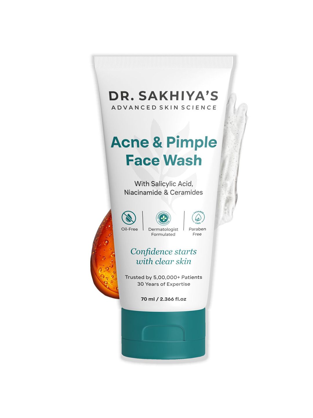 DR. SAKHIYA'S Anti-Acne Cleanser With 2% Salicylic Acid & 5% Niacinamide - 70 ml