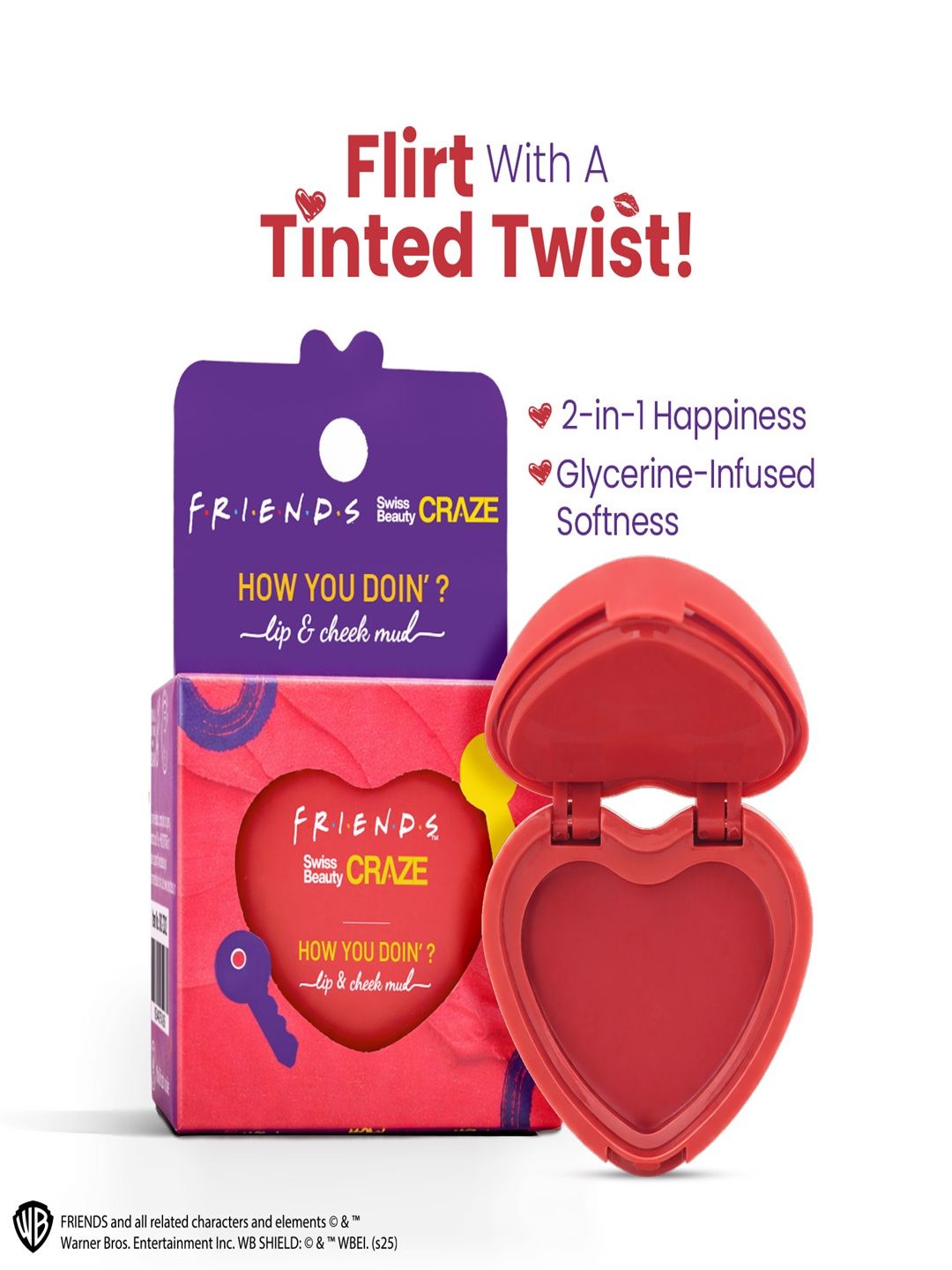 SWISS BEAUTY Friends How You Doin Craze Lip & Cheek Mud 5g - Playful Pink 01