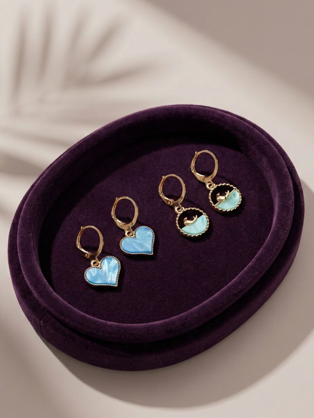 Lara Karen Set Of 2 Gold-Plated Drop Earrings