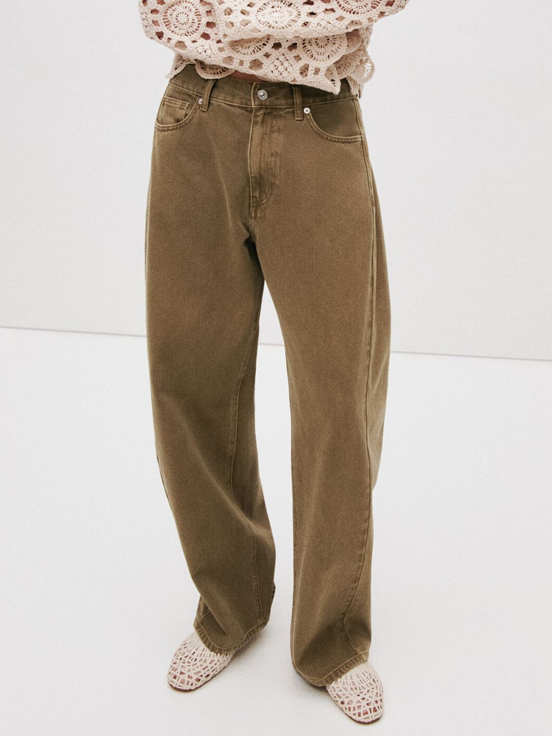 H&M Baggy Barrel Regular Waist Jeans