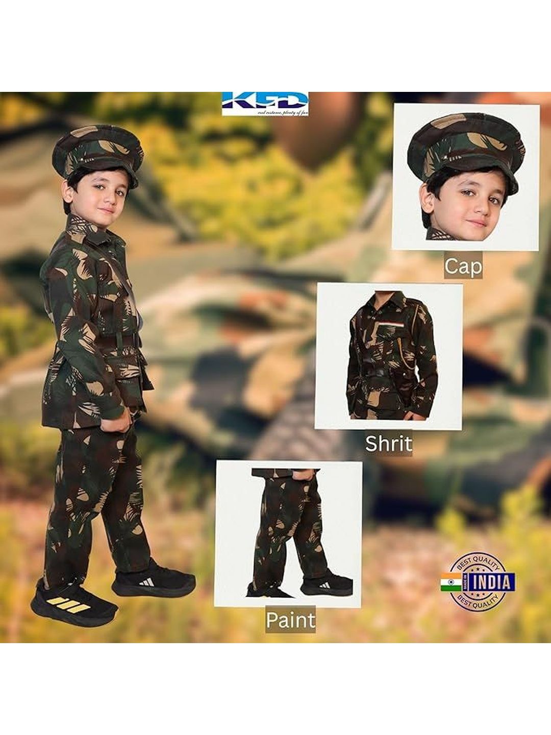 Unisex Indian Army Military Uniform Costume Set 3