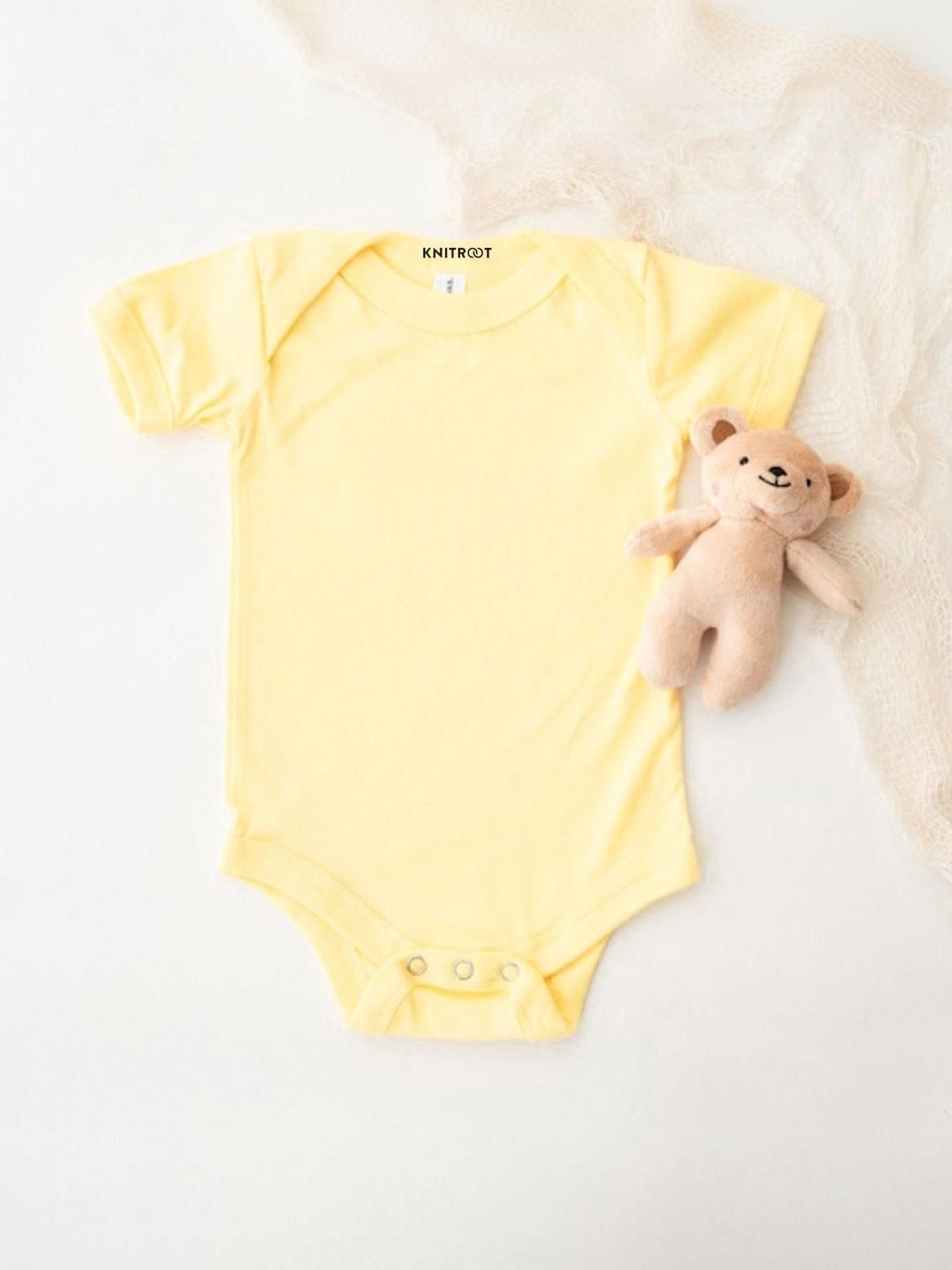KNITROOT Infants yellow Cotton Bodysuit