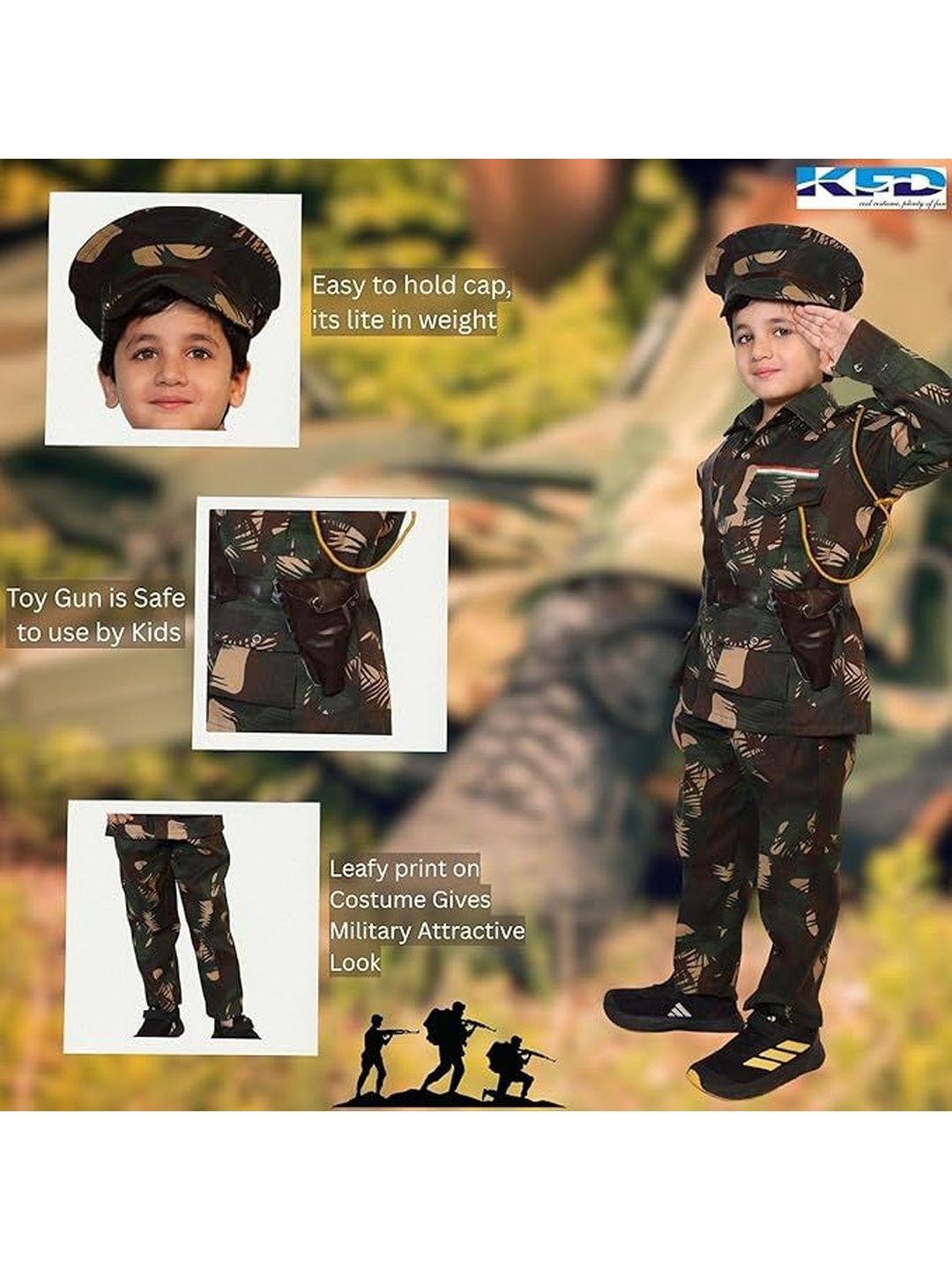 Unisex Indian Army Military Uniform Costume Set 2
