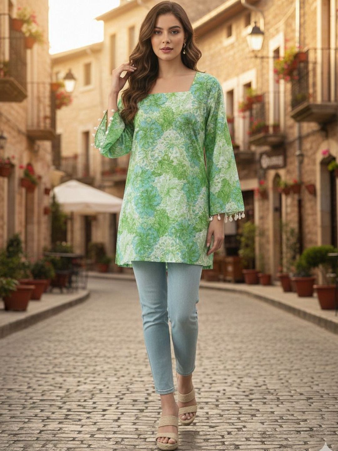 NAKSHKURTIS Women Floral Printed Floral Kurta