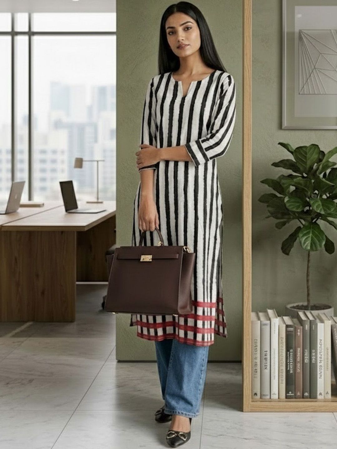 Varanga Women Striped Kurta