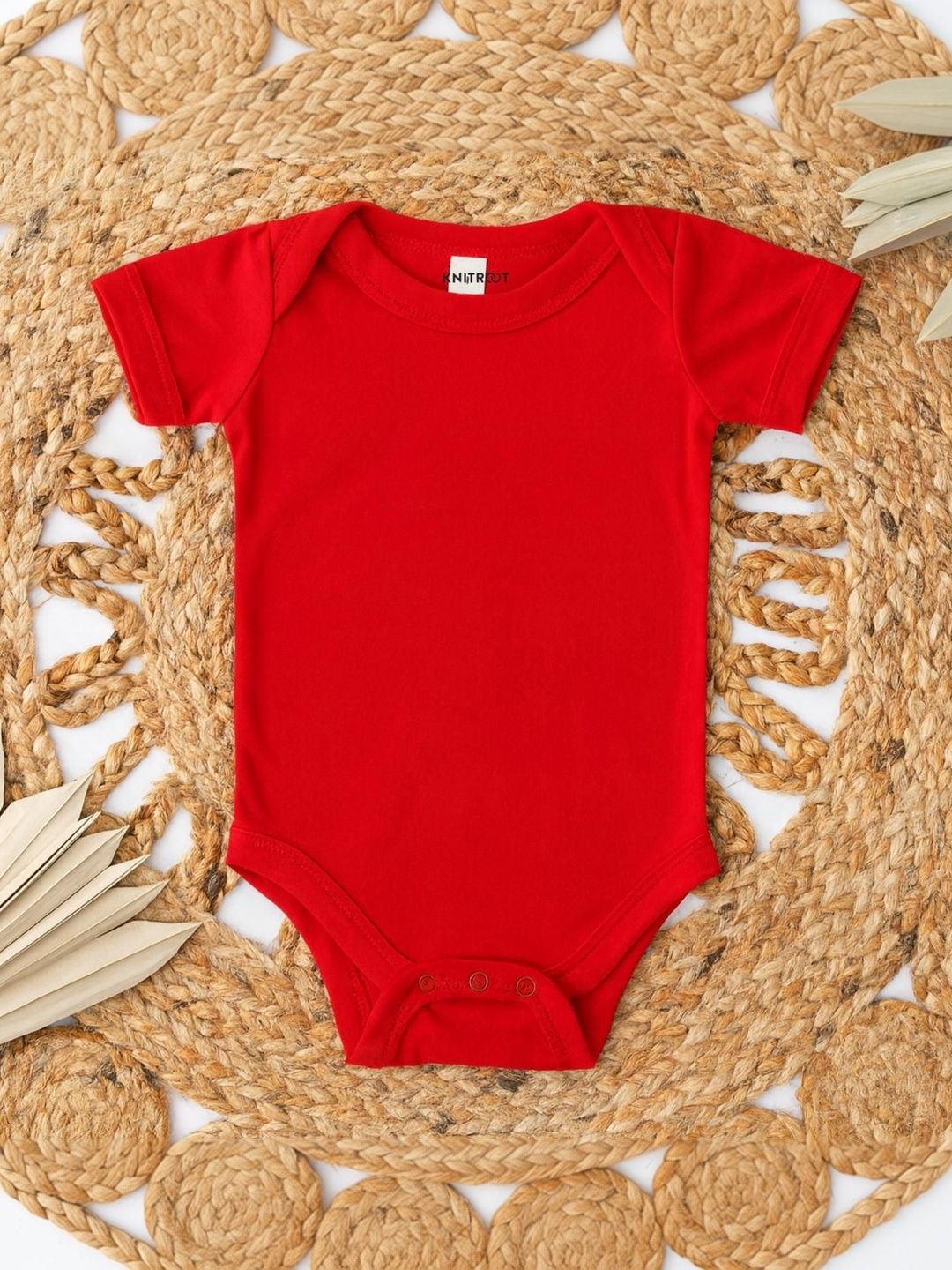 KNITROOT Infants Red Cotton Bodysuit