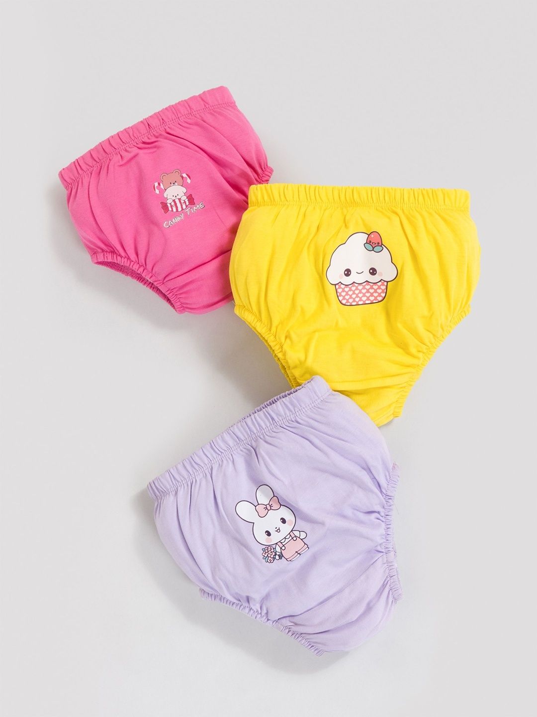 MooNKids Pack of 3 Printed Anti Bacterial Assorted Cotton Basic Briefs