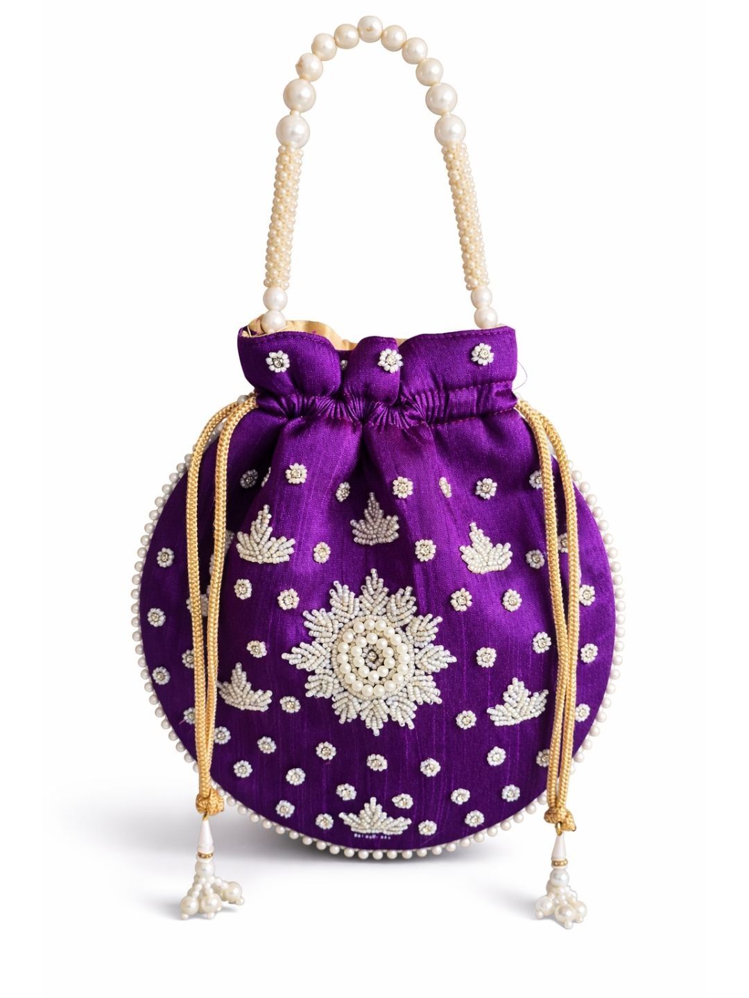 YELONA Embellished Tasselled Potli Clutch