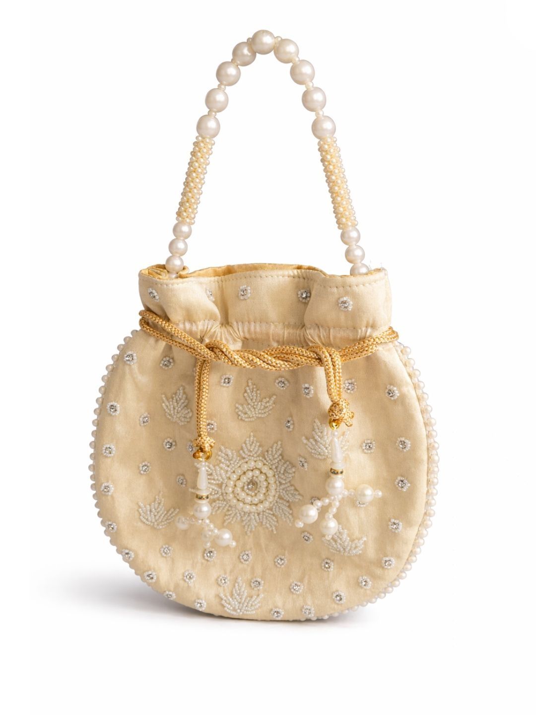 YELONA Embellished Tasselled Potli Clutch