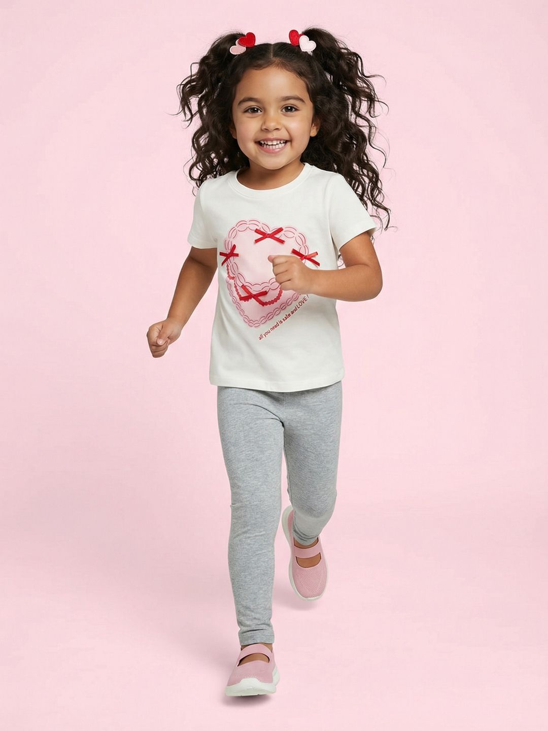 Girls Pack of 2 Cotton Solid Ankle Length Leggings 5