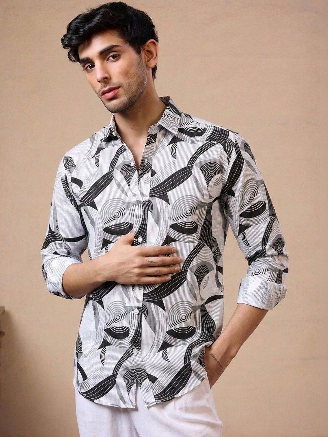 VORTEX Men Original Striped Casual Shirt