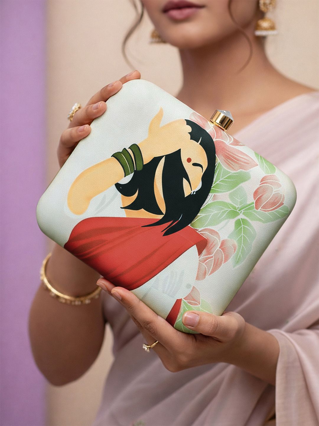 ARTKLIM  Printed Box Clutch