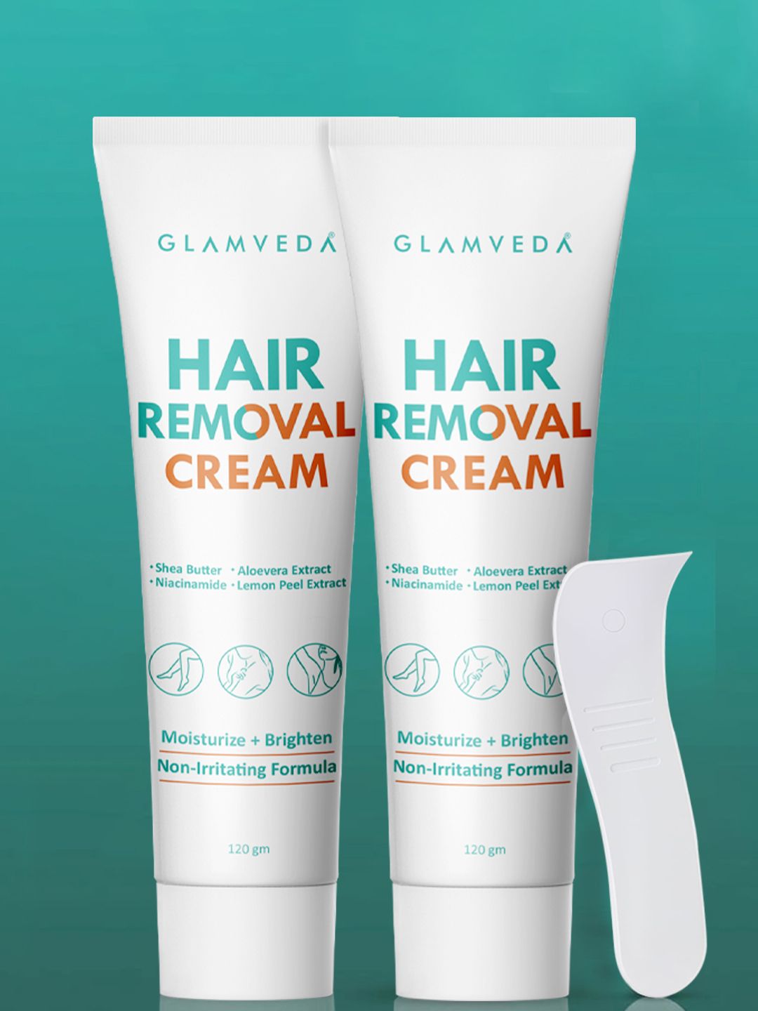 GLAMVEDA Set of 2 Hair Removal Cream With Aloe Vera Extracts- 120g