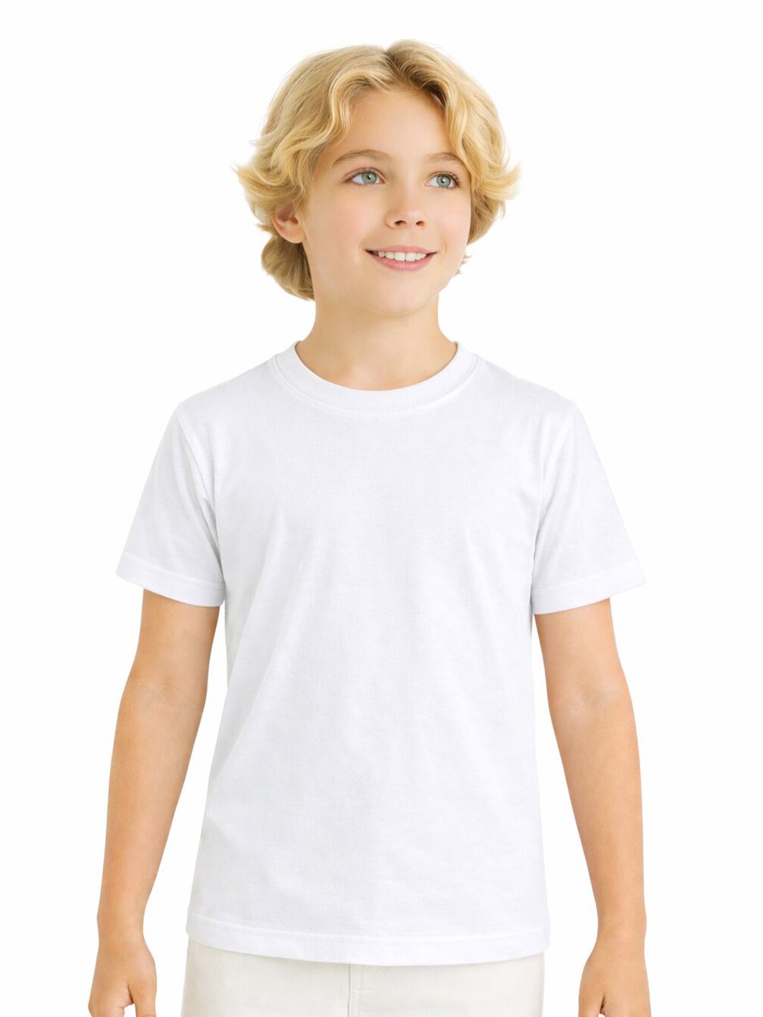 DYCA Boys Solid Round Neck Cotton T-shirt