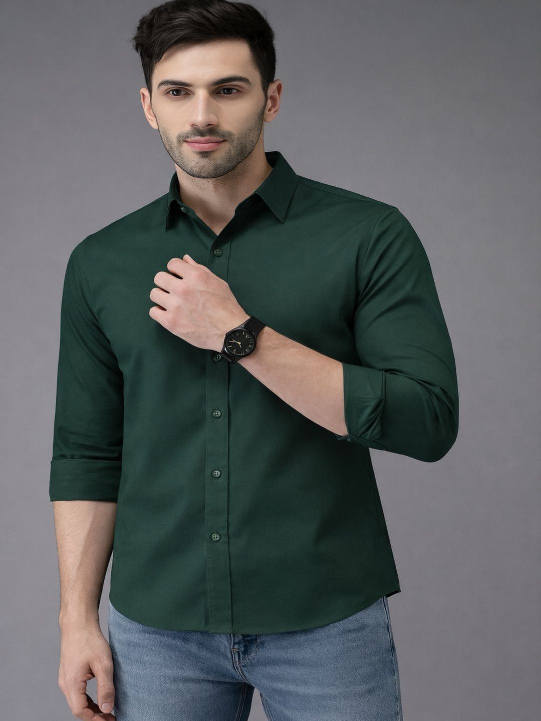 PACTIMO Men Classic Slim Fit Casual Shirt