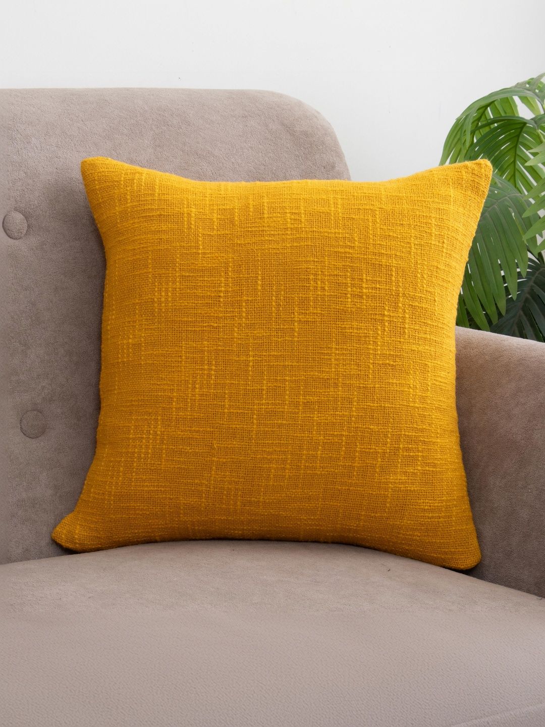 DMAASA Mustard Square Cushion Covers