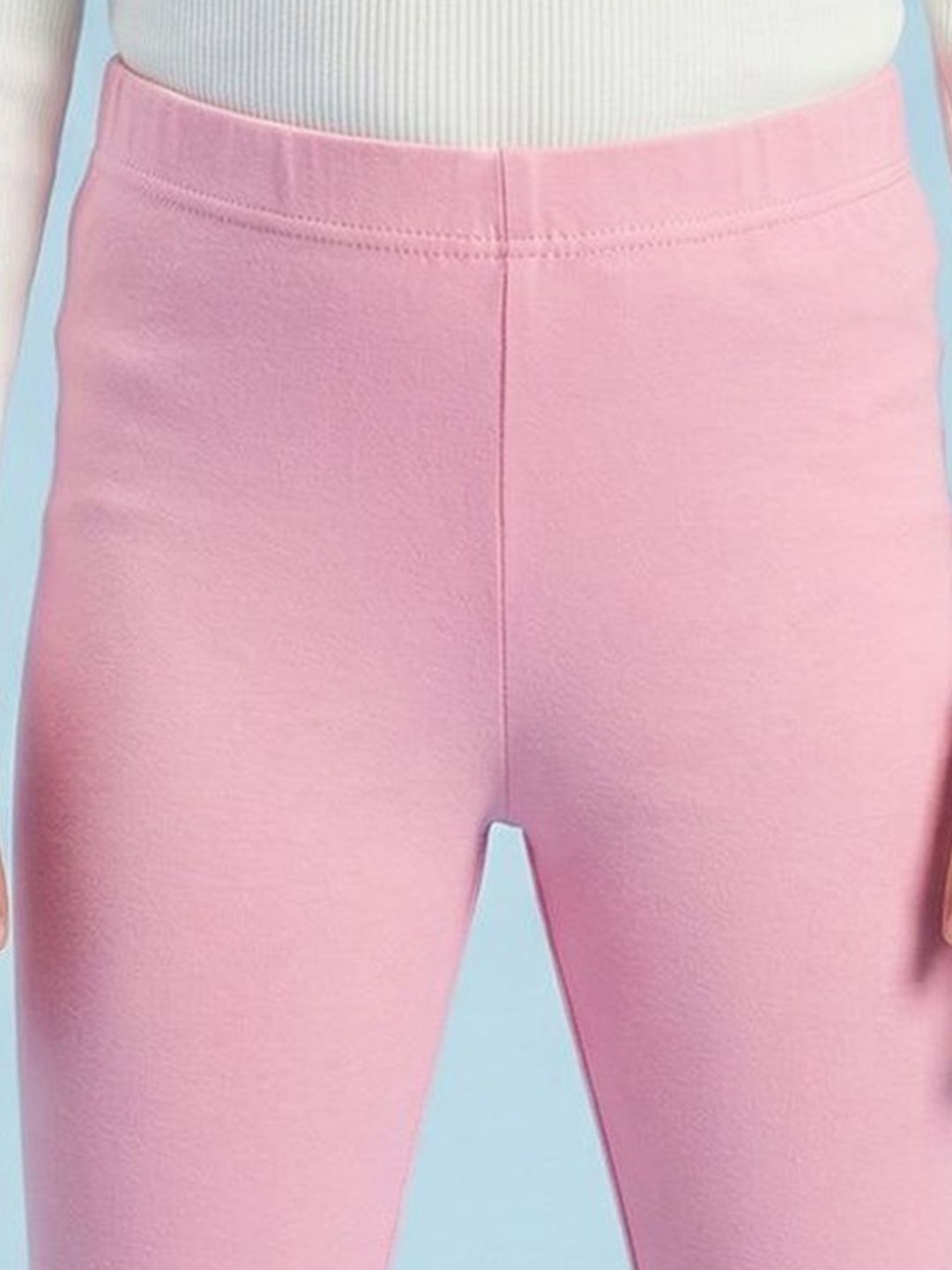 Girls Pack of 2 Cotton Blend Solid Ankle Length Leggings 5