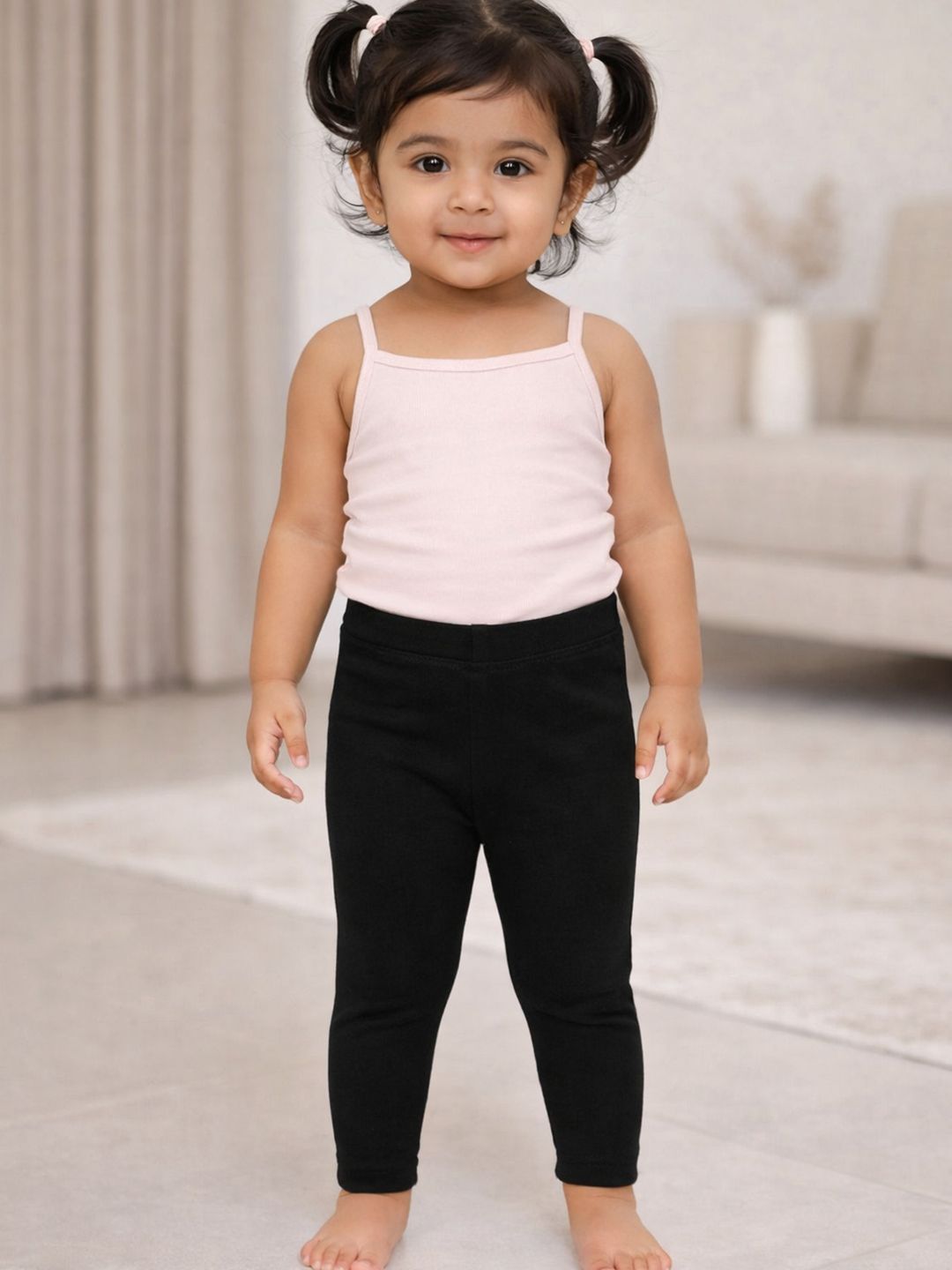 Bodycare Kids White Lycra Cotton Stretchable Comfortable Ankle Length Leggings