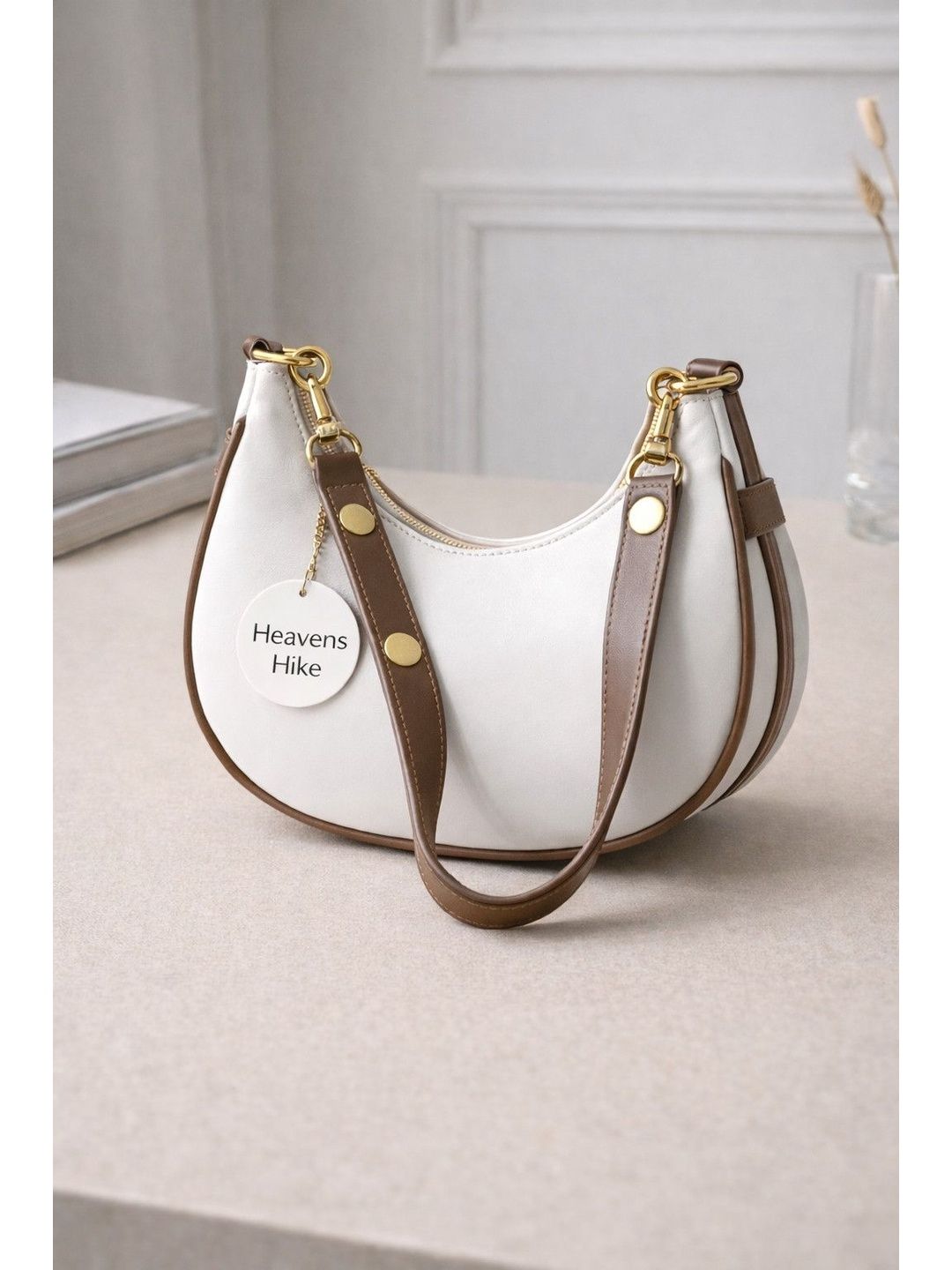 HEAVENSHIKE Solid Mini Half Moon Shoulder Bag