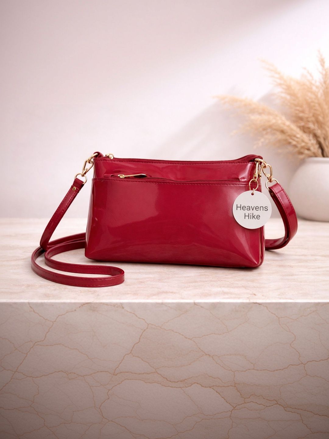 HEAVENSHIKE Solid Structured Sling Bag