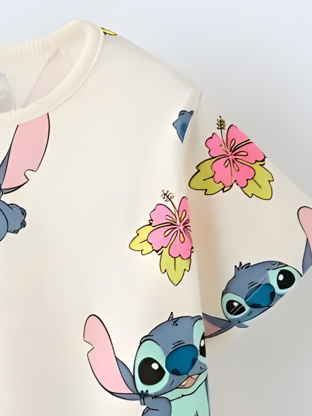 Printed Round Neck Cotton T-shirt 4