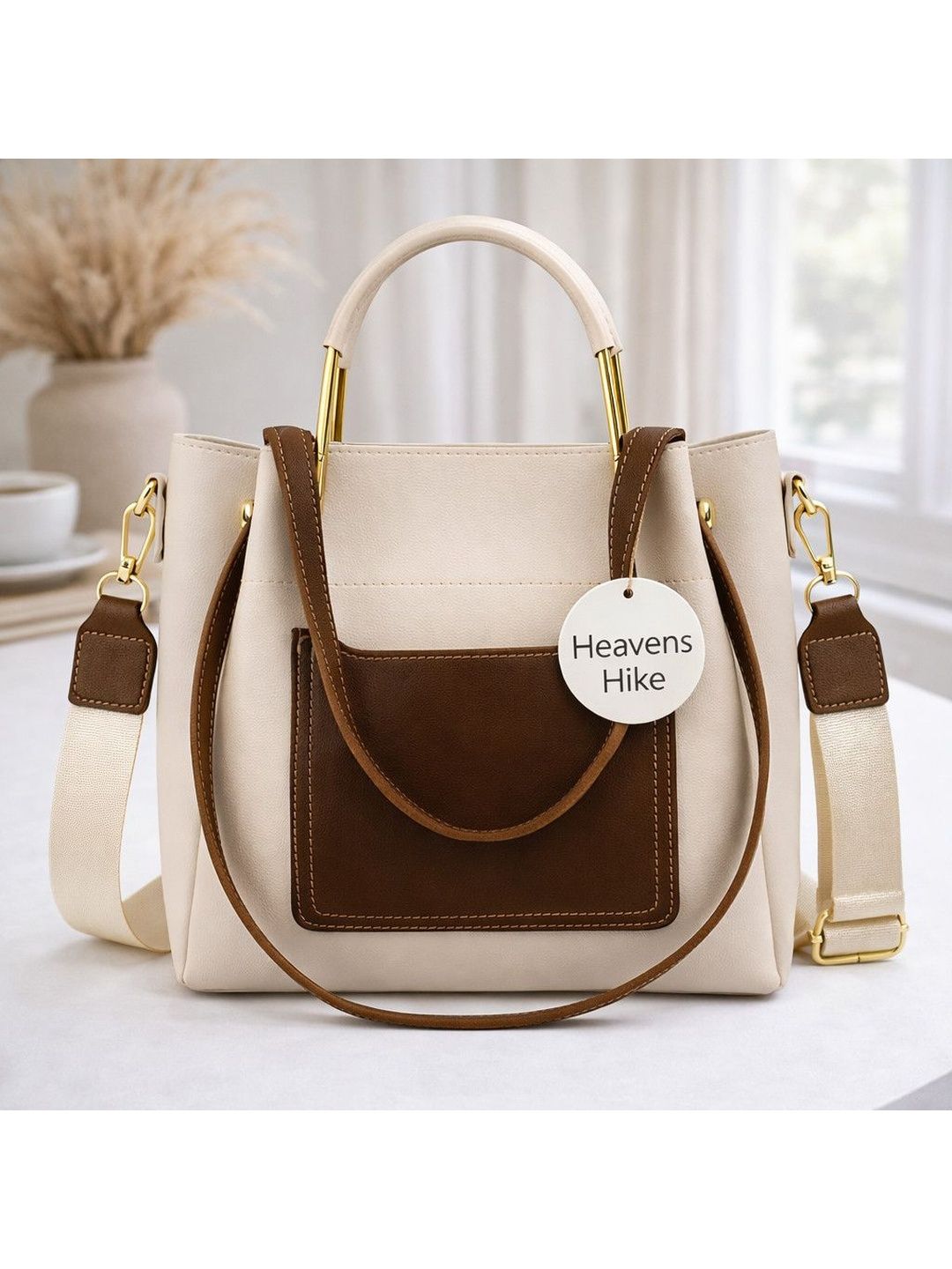 HEAVENSHIKE Solid Medium Structured Handheld Bag