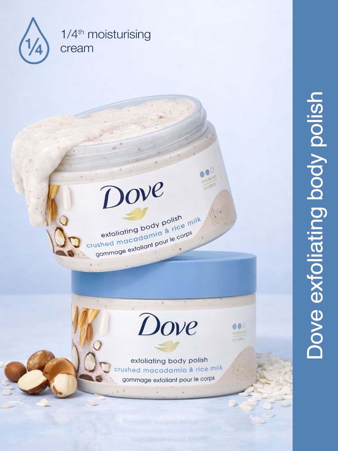 Buy Dove Body Polish & Scrub With Crushed Macadamia & Rice Milk For Gentle Polishing   298 G -  - Personal Care for Women