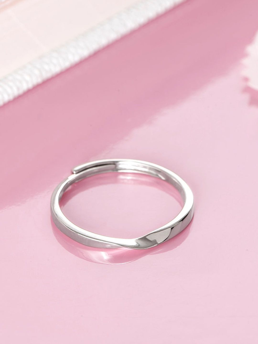 Buy Zavya 92.5 Sterling Silver Rhodium Plated Adjustable Ring -  - Accessories for Men