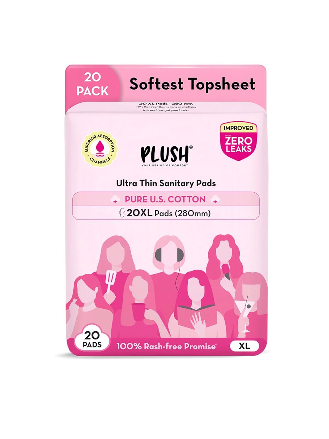 Plush Ultra-Thin Extra Large Sanitary Napkins - 20 Pads