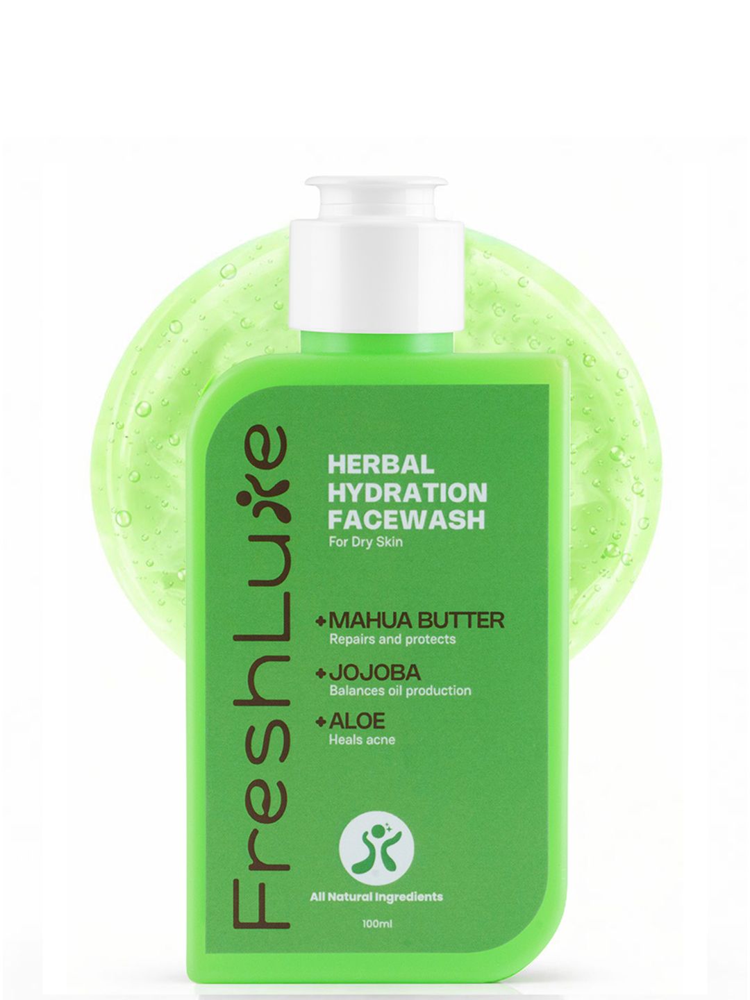 Freshluxe Herbal Hydration Face Wash With Aloe, Jojoba & Mahua Butter for Dry Skin 100 ml
