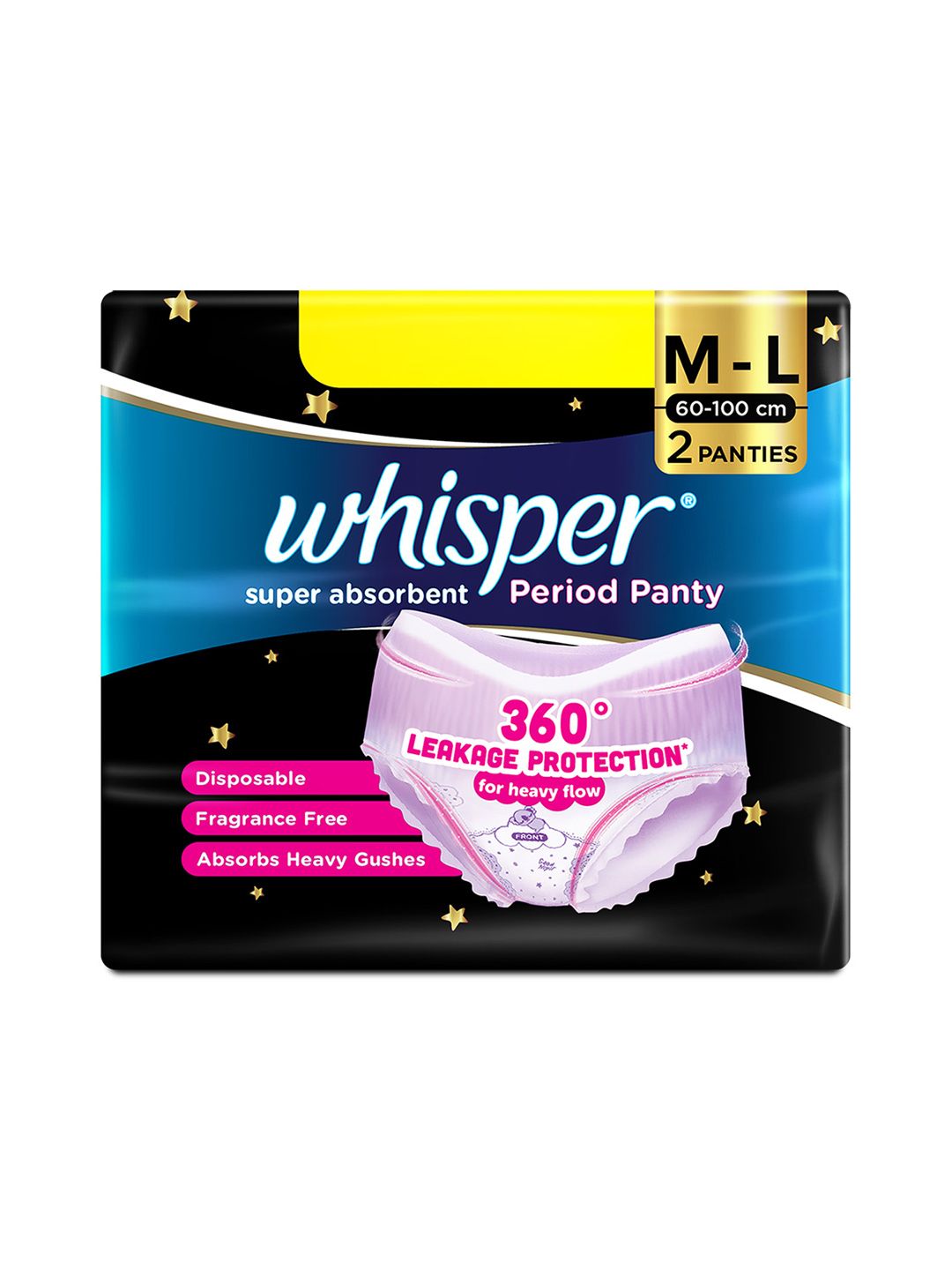 Whisper Super Absorbent Period Panty - 2 M-L Pants