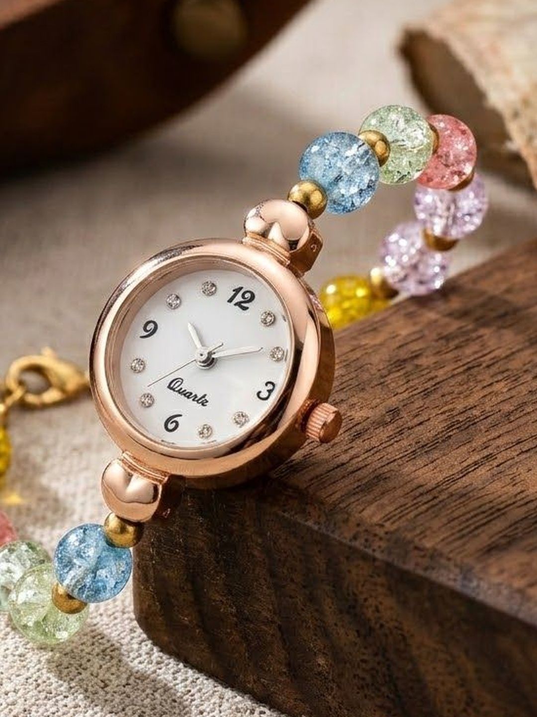Moover Women Dial & Straps Analogue Watch STONE-skyblu-grn-J19