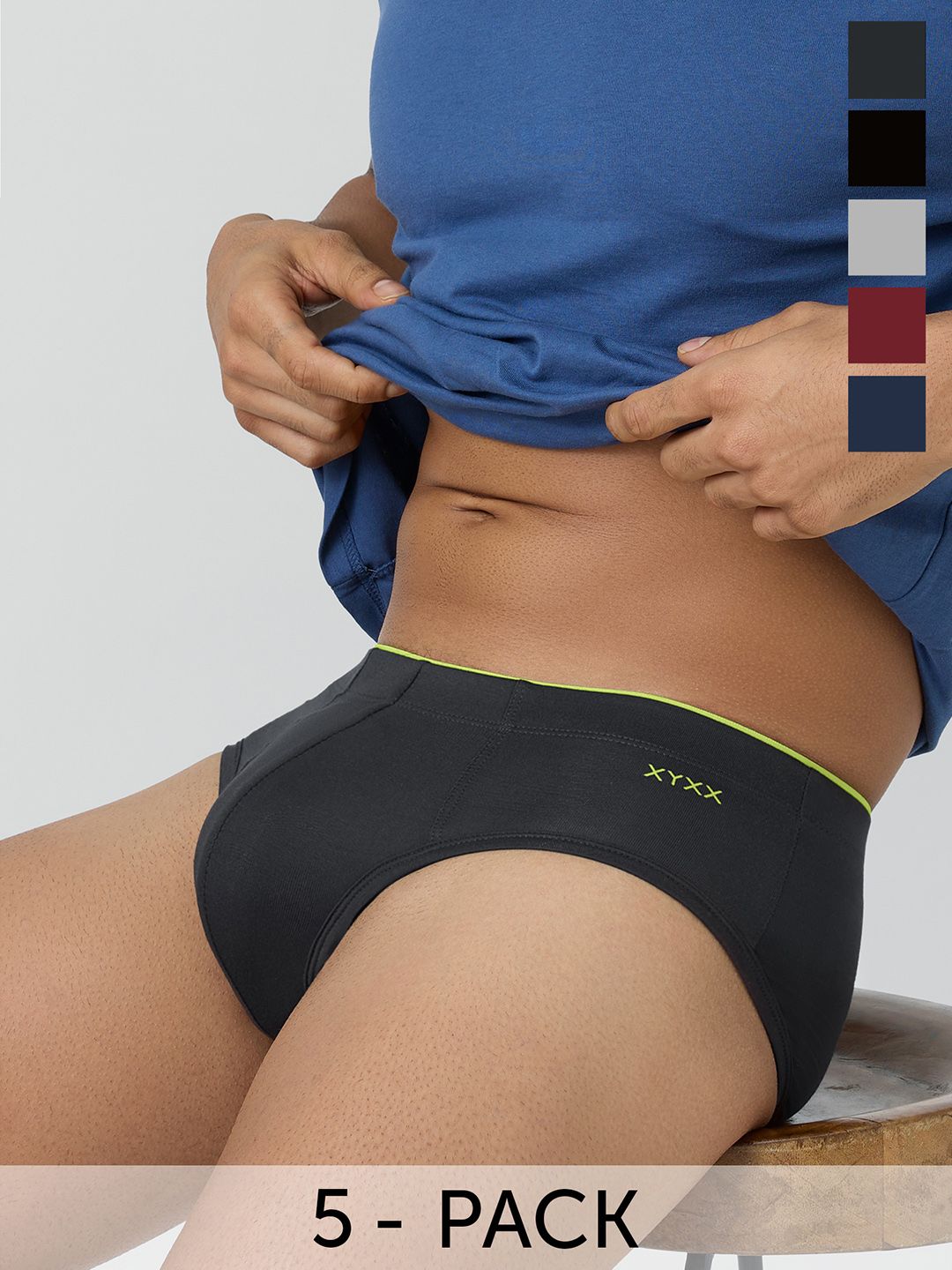 XYXX Men Pack Of 5 Uno IntelliSoft Micro Modal Brief XYBRF5PCKN227