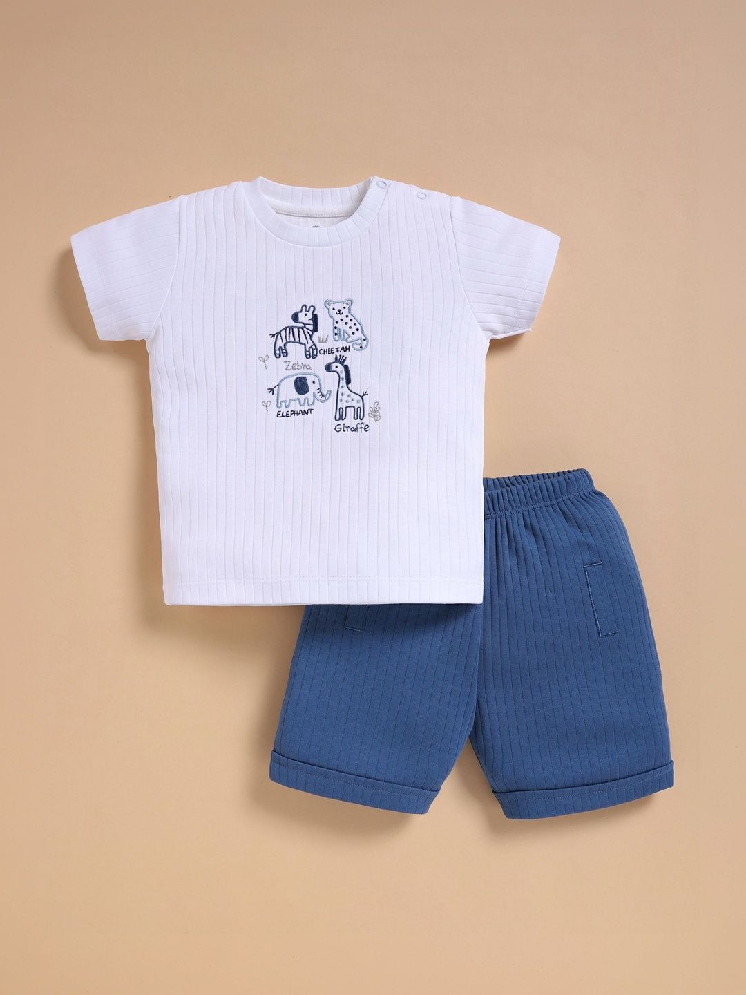 Buy BABY GO Boys 2 Pieces Printed Short Sleeves Pure Cotton T Shirt And Clothing Set -  - Apparel for Boys