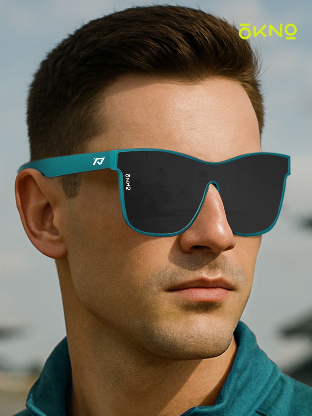 OKNO Polarised and UV Protected Lens Unisex Black Unilens Oversized Sunglasses