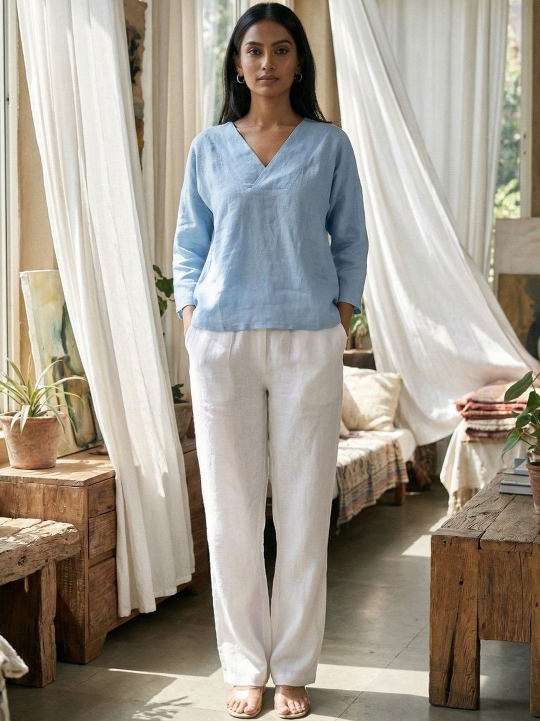 dhaaga Linen Top