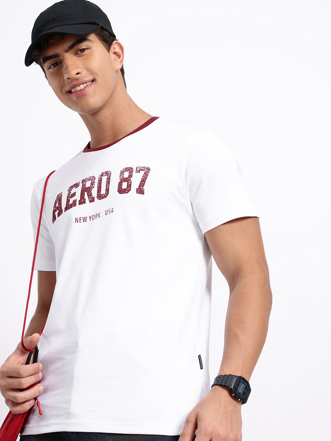 Aeropostale Typography Printed Pure Cotton T-shirt