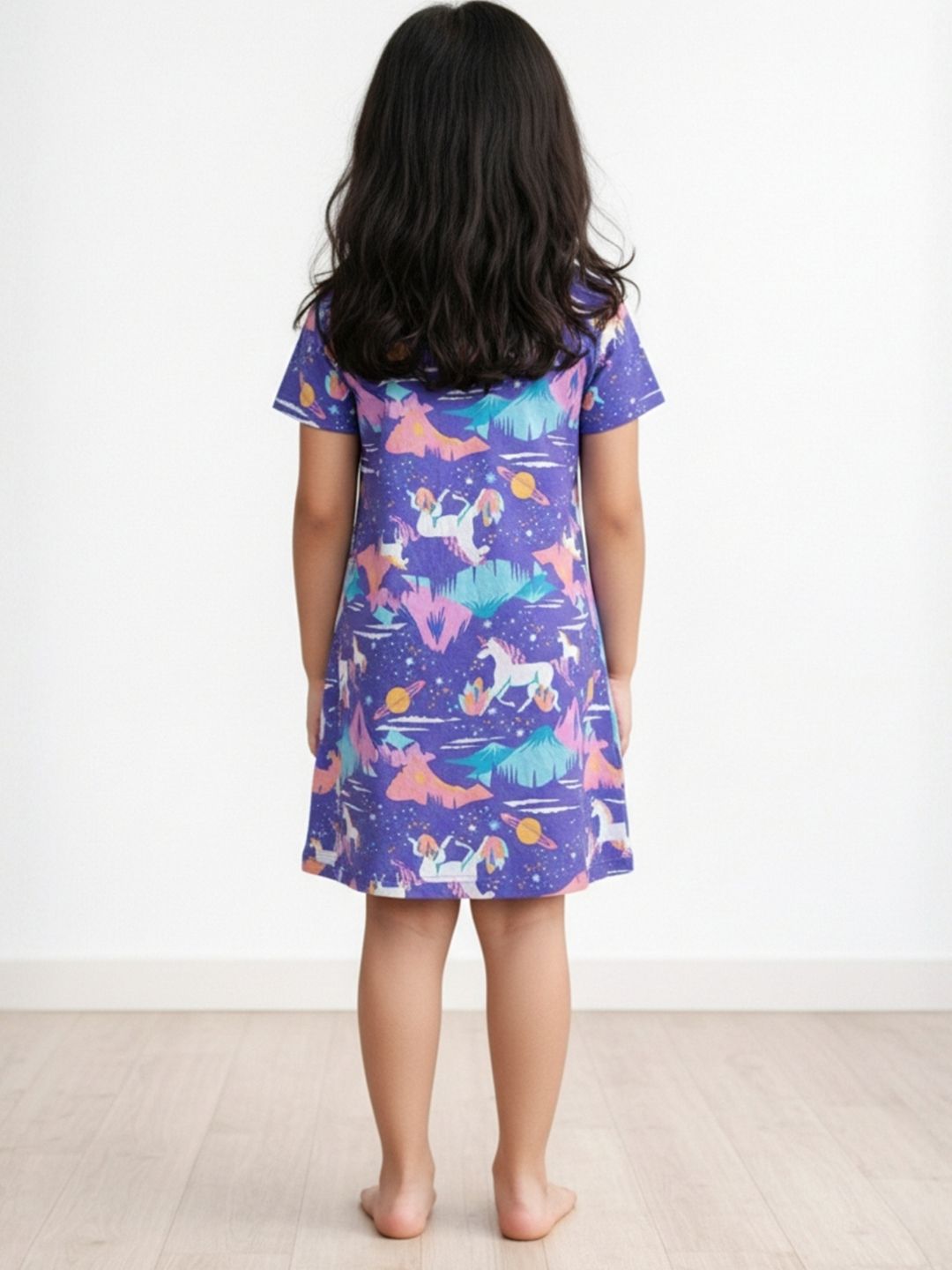 Pack of 2 Kids Girls Summer Cotton Night Dress 3