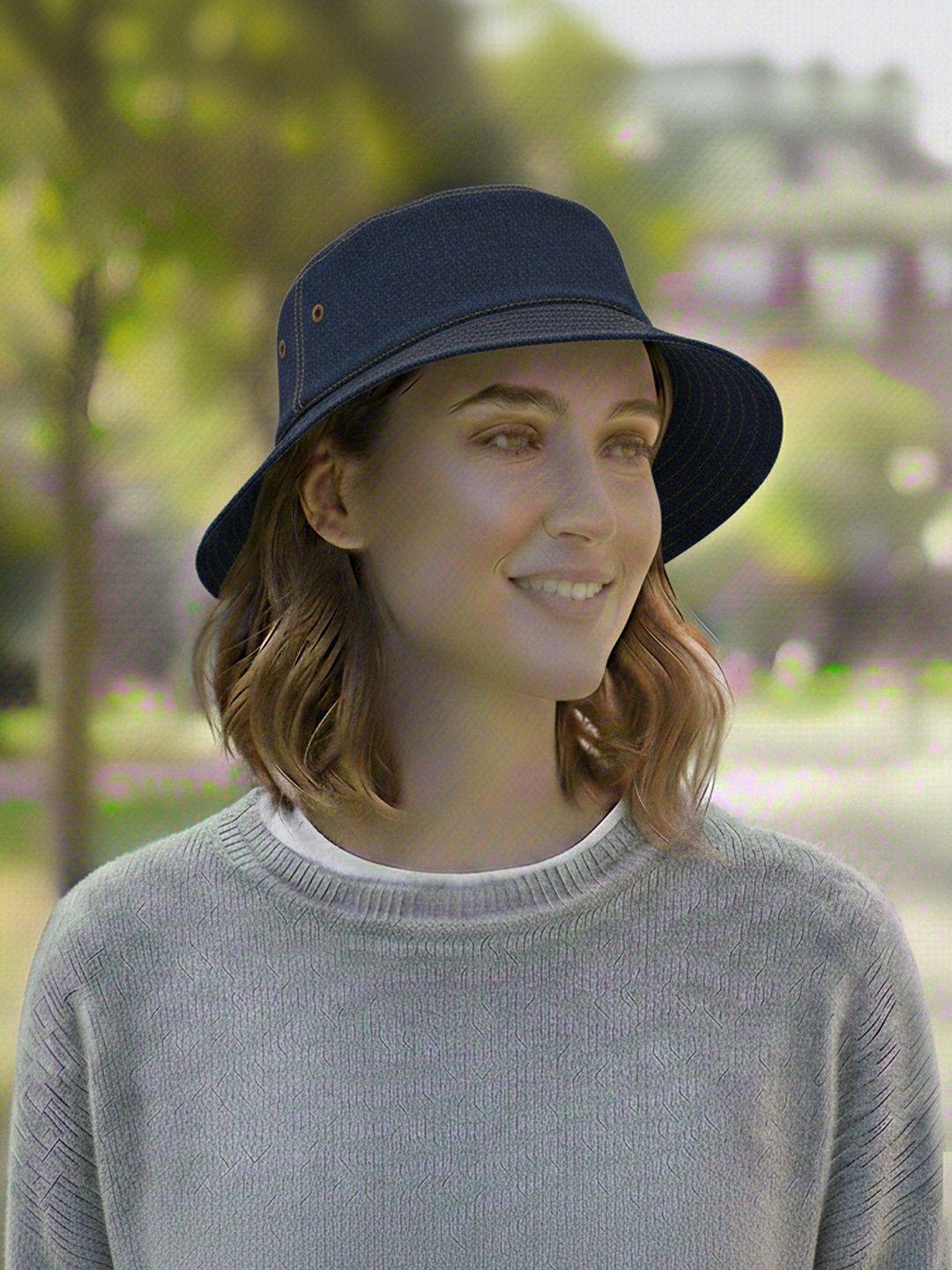 Buy Infispace Women Navy Blue Solid Sun Hat -  - Accessories for Women