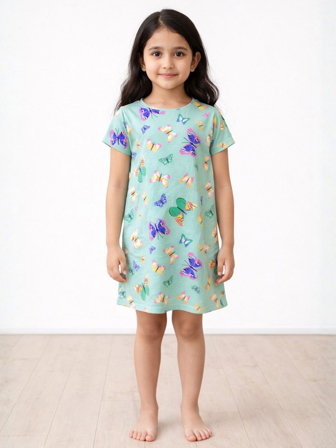 Pack of 2 Kids Girls Summer Cotton Night Dress 2