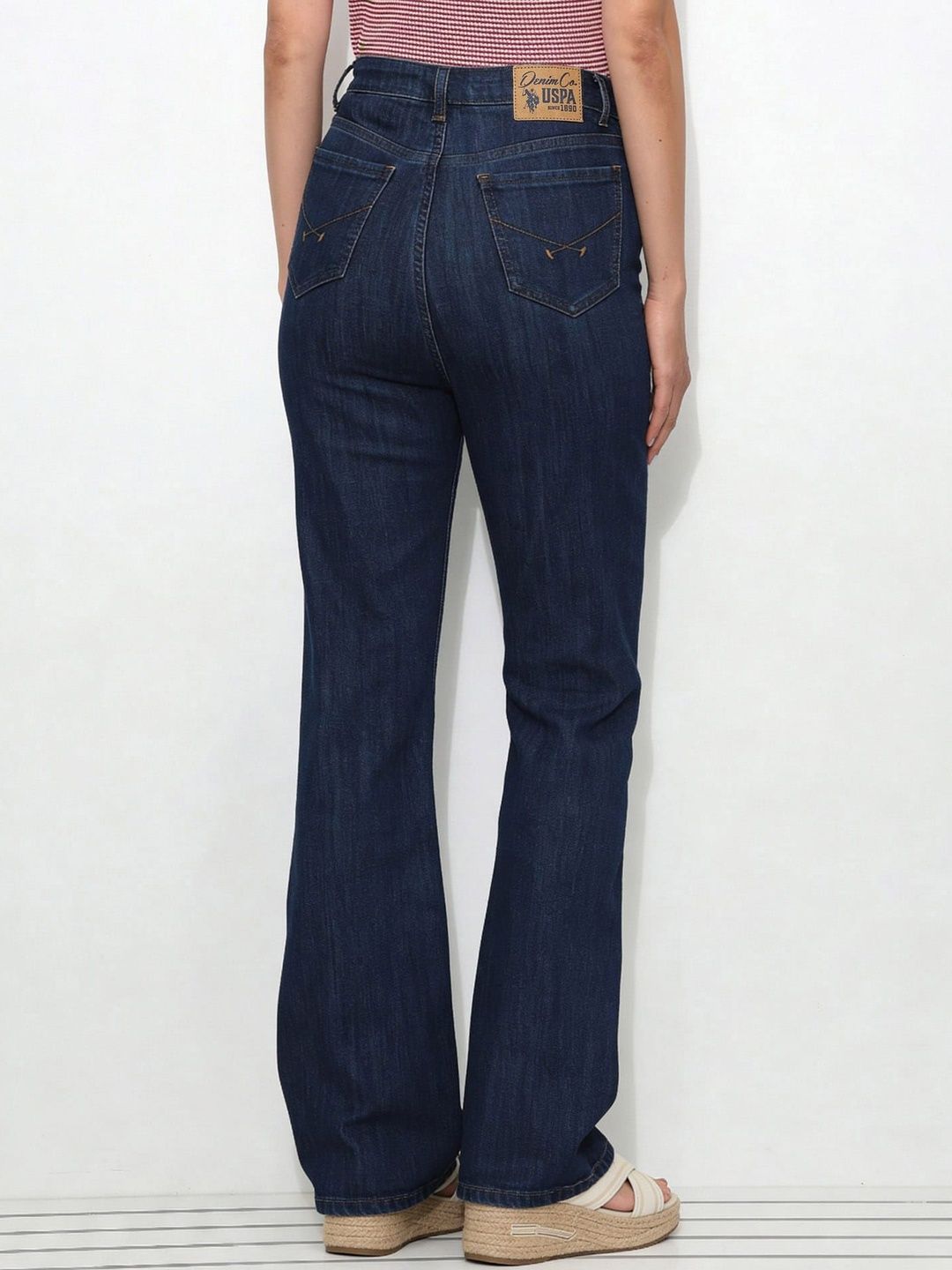 Bootcut High-Rise Light Fade Cotton Stretchable Jeans 4